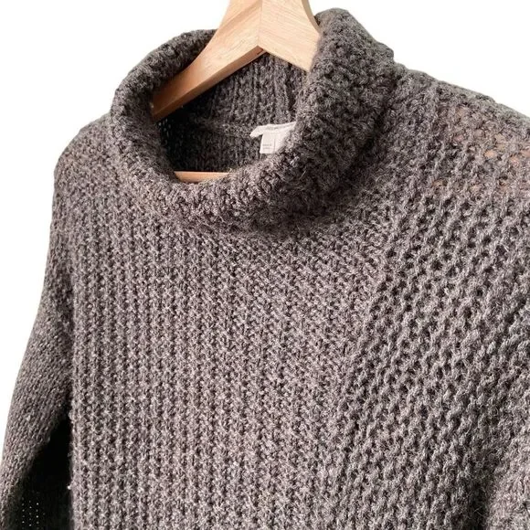 Helmut Lang Alpaca & Wool Knit Turtleneck Tunic Gray Top in Size P - Small - Picture 4 of 7